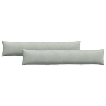 Vidaxl Blazine za kavč 2 szt. Svetlo siva 200 x 40 cm Žametna tkanina