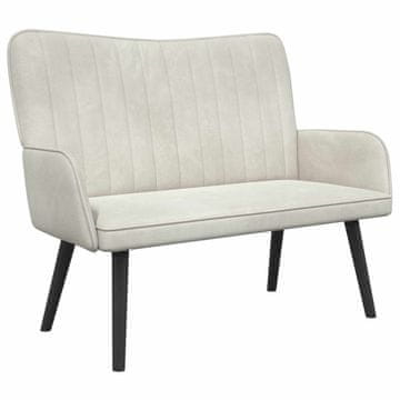 Vidaxl Kavč za 2 osebi Krem 115 x 61 x 87 cm Žamet