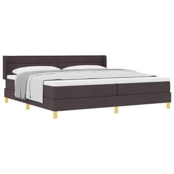 Vidaxl Postelja z vzmetnico z vzmetnico Temno rjava 200 x 200 cm blago