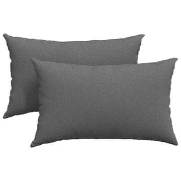 Vidaxl Blazine za kavč 2 kos blago Temno siva 50 x 30 cm