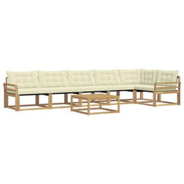 Vidaxl Zunanja garnitura za sedenje 7 szt. Bela in krem 79 x 79 x 37 cm