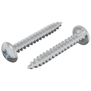 Vidaxl Leseni vijaki 2 szt. srebrna M4 x 28 mm Jeklo