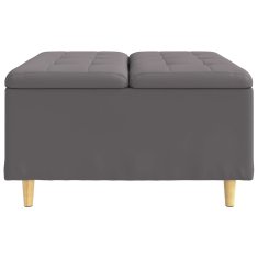 Vidaxl Ottoman s shranjevanjem Siva 80 x 80 x 45 cm Umetna koža