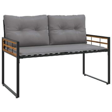 Vidaxl Lesena ležajna klop z blazino Svetlo siva 114 x 55 x 77 cm