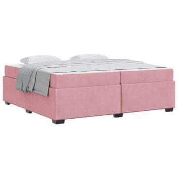 Vidaxl Konstrukcija postelje z vzmetnico Roza 200 x 200 cm blago