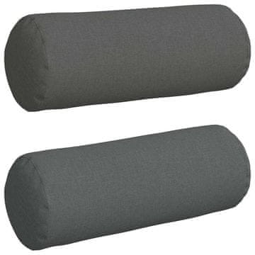 Vidaxl Blazine 2 szt. Temno siva Ø 25 x 70 cm blago
