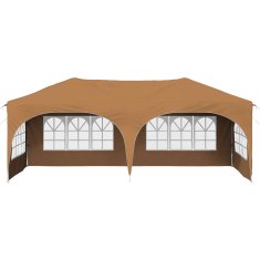 Vidaxl Zložljivi šotor za zabave 574 x 289 x 245 cm Bež Oxford tkanina