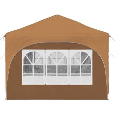Vidaxl Zložljivi šotor za zabave 574 x 289 x 245 cm Bež Oxford tkanina
