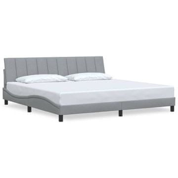 Vidaxl Posteljni okvir brez vzmetnice Hanko svetlo siv 200x200 cm blago