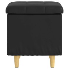 Vidaxl Ottoman s shranjevanjem Črna 40 x 40 x 45 cm Umetna koža