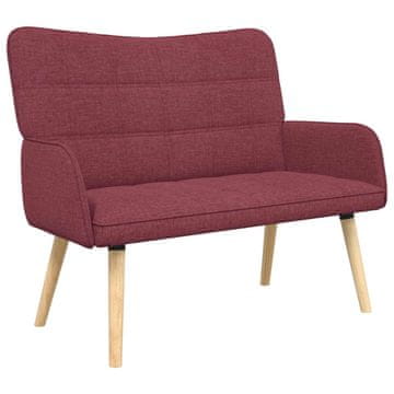 Vidaxl Kavč za 2 osebi Vinorodna rdeča 115 x 61 x 87 cm Blago