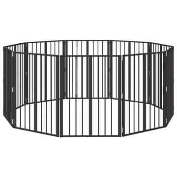 Vidaxl Pasja vrata 10 szt. Črna 60 x 80 cm Cinkana jeklena