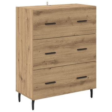 Vidaxl Strani šal s predalom Umetni hrast 69,5 x 34 x 90 cm