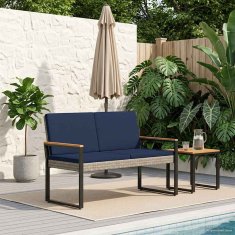 Vidaxl Zunanja klop 2 -Seater 107 x 61 x 80 cm poli ratan Pravokotna