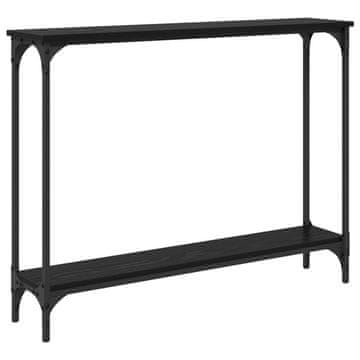Vidaxl Konzolna miza Črna Orehovina 100 x 22,5 x 75 cm Konstruiran les
