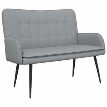 Vidaxl Kavč za 2 osebi Svetlo siva 115 x 61 x 87 cm Blago