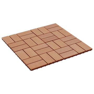 Vidaxl Tla za teraso 22 szt. Tikovina 30 x 30 cm WPC