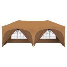 Vidaxl Zložljivi šotor za zabave 574 x 289 x 245 cm Bež Oxford tkanina