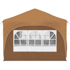 Vidaxl Zložljivi šotor za zabave 574 x 289 x 245 cm Bež Oxford tkanina