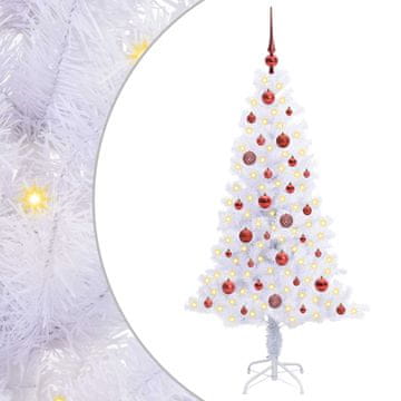 Vidaxl Umestno božično drevo med 150 LED Bela 150 cm PVC in jeklo