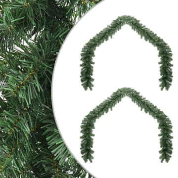 Vidaxl Božična girlanda 2 szt. Zelena 20 m PVC