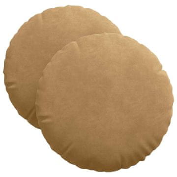 Vidaxl Sedežne blazine 2 kos Žamet Rjava Premer 40 x 13 cm