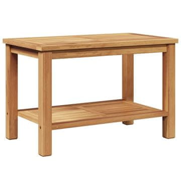 Vidaxl Klubska miza s polico Rjava 70 x 40 x 45 cm Trden tikov les