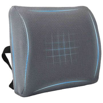 Vidaxl Vzglavnik za hrbet Siva Spominska pena 36 x 30 x 12 cm