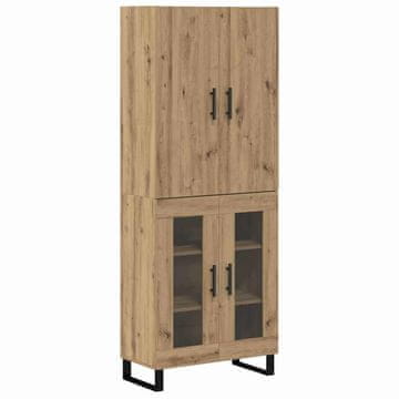 Vidaxl Visok predalnik 2 szt. Umetni hrast 69,5 x 34 x 180 cm