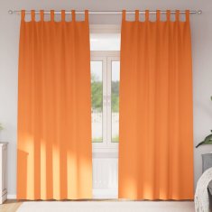 Vidaxl Zavese za zatemnitev z obroči 2 szt. Svetlo oranžna 245 x 140 cm