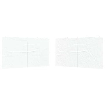 Vidaxl Stranska stena zabavnega šotora 2 szt. Bela 400 x 195 cm