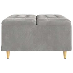Vidaxl Ottoman s shranjevanjem Svetlo siva 80 x 80 x 45 cm Žamet
