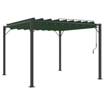 Vidaxl Gazebo s lameliranim strešnim sistemom 3 x 3 x 2,14 m Zelena