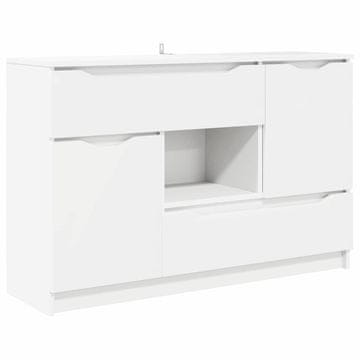 Vidaxl Strani šal s predalom Bela 100 x 30 x 65,6 Konstruiran les
