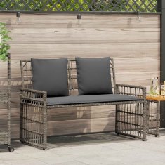 Vidaxl Zunanja klop 2 -Seater 116 x 55 x 82 cm Jeklo in poli ratan