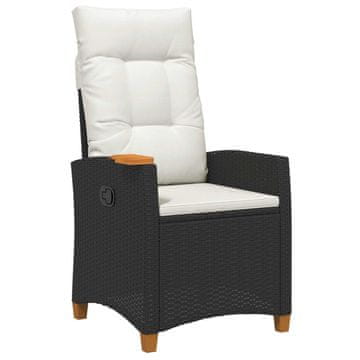 Vidaxl Naslonjač z čajem z blazino 62 x 64 x 112 cm poli ratan