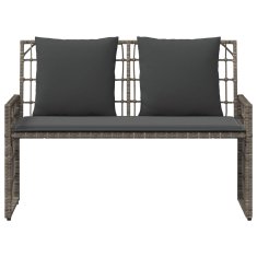 Vidaxl Zunanja klop 2 -Seater 116 x 55 x 82 cm Jeklo in poli ratan