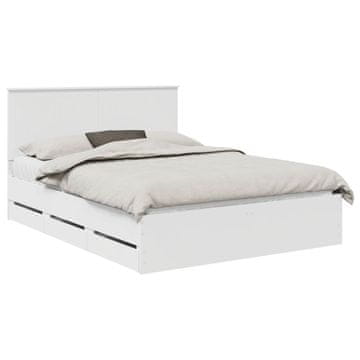 Vidaxl Konstrukcija postelje Bela 150 x 200 cm Inženirsko leseno
