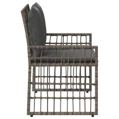 Vidaxl Zunanja klop 2 -Seater 116 x 55 x 82 cm Jeklo in poli ratan