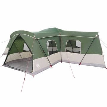 Vidaxl Šotor za 16 oseb s streho Zelena 680 x 510 x 210 cm