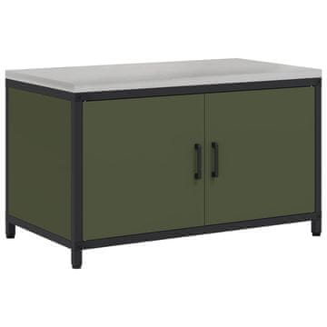Vidaxl Shramba za kuhinjo HATTEM Olivno zelena 90 x 50 x 53 cm Jeklo