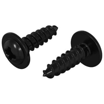 Vidaxl Žebelj s samočrtnim navojem 2 szt. Črna 3,5 x 12 mm elezo