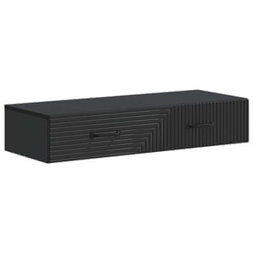Vidaxl Stenska stranska miza Črna 87,5 x 34,5 x 17 cm Inženirski les