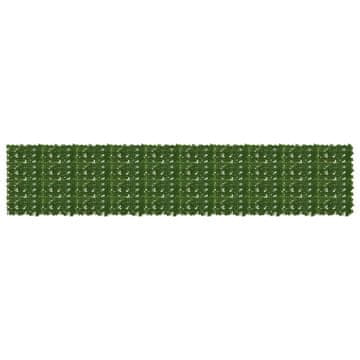 Vidaxl Ograja za balkon z listi Zelena 500 x 100 cm