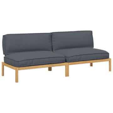 Vidaxl Kavčna garnitura Antracit 240 x 92 x 69 cm Masiven les akacije