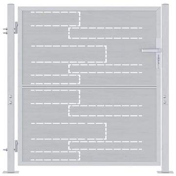 Vidaxl Vrtna vrata s ključavnico srebrna 85 x 97 cm Nerjaveče jeklo