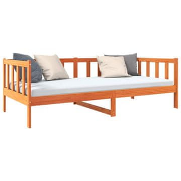Vidaxl Konstrukcija postelje z vzglavjem Voskast rjav 90 x 190 cm