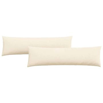 Vidaxl Blazine za kavč 2 szt. krema 145 x 40 cm Žametna tkanina