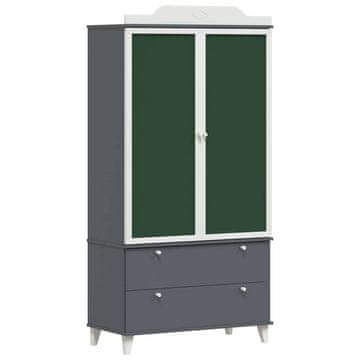 Vidaxl Kreda omara ROROS Siva in bela 90 x 45 x 180 cm Konstruiran les