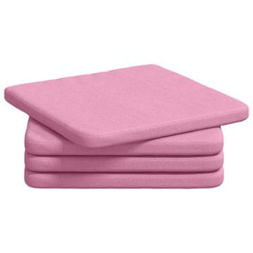 Vidaxl Sedežne blazine 4 szt. Roza 40 x 40 x 3 cm blago